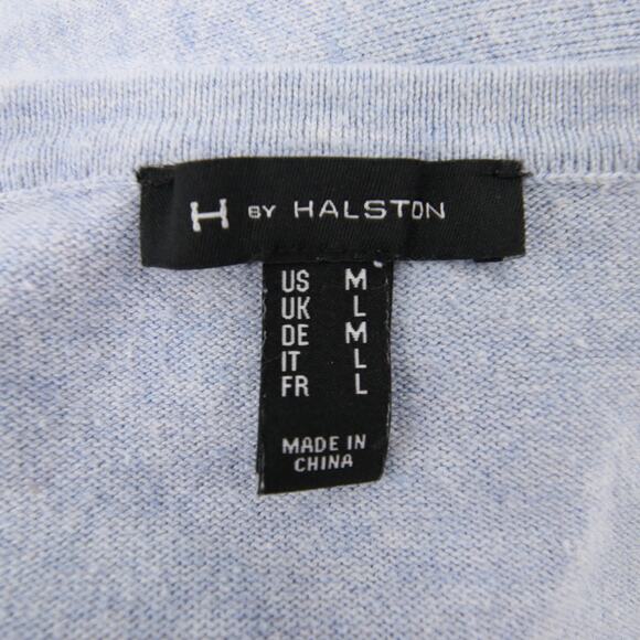 H by Halston Sweater Top Blue V Neck Bell Sleeve 3/4 Sleeve Blouse Casual Size M - Picture 9 of 11